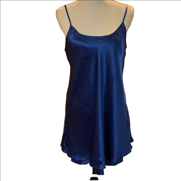 Vintage Other - Vintage MED The Lingerie Collection Teddy Nightie Gown Silk Royal Blue M